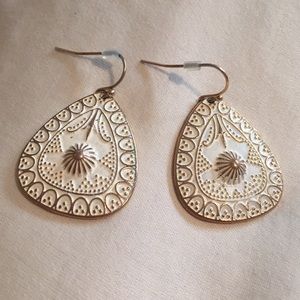 Cream and gold earrings